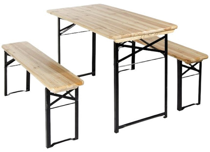 VERDELOOK SET BIRRERIA TAVOLO E 2 PANCHE PIEGHEVOLI