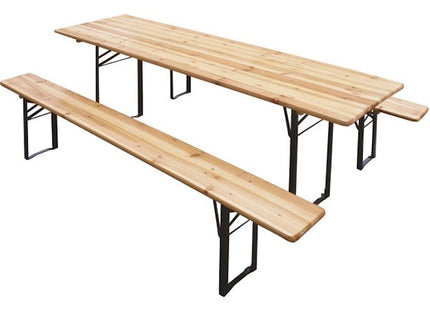 VERDELOOK SET BIRRERIA TAVOLO E 2 PANCHE PIEGHEVOLI