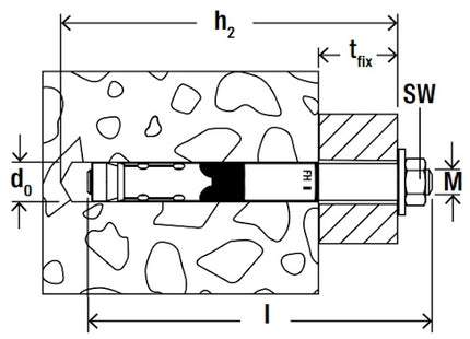 FISCHER TASSELLO FH II-H IN ACCIAIO CON DADO CIECO