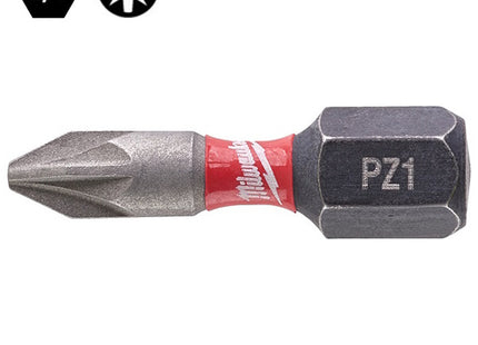 MILWAUKEE INSERTI BITS PER VITI A CROCE POZIDRIV IMPRONTA PZ DA MM25