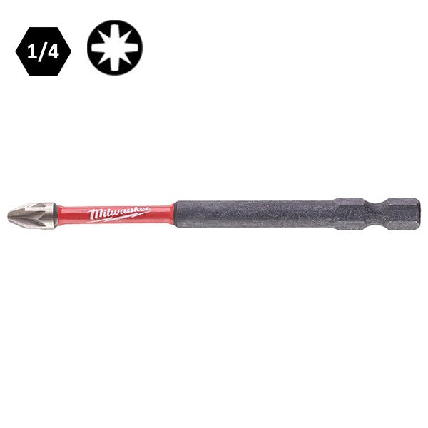 MILWAUKEE INSERTI BITS PER VITI A CROCE POZIDRIV IMPRONTA PZ DA MM90