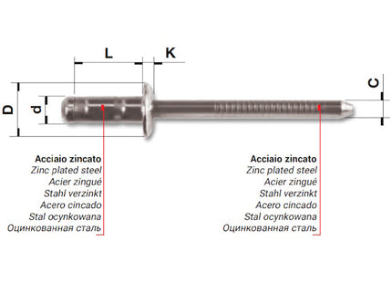 FAR RIVETTI TAMP IN ACCIAIO ZINCATO