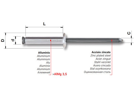 FAR RIVETTI GRAF IN LEGA DI ALLUMINIO
