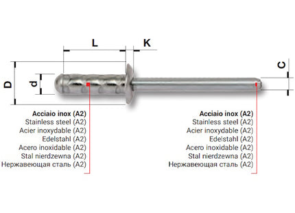 FAR RIVETTI MULTISTADI PLUS INOX IN ACCIAIO INOX A2