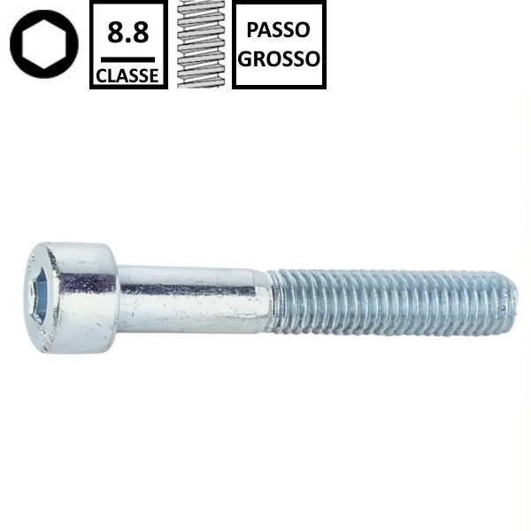 VITE TCEI CLASSE  8.8 ZINCATA BIANCA UNI 5931 DIN 912 ISO 4762