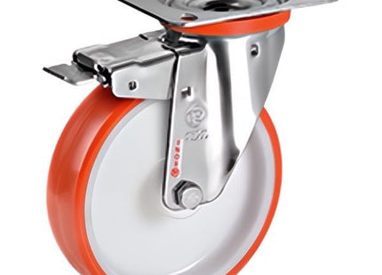 TELLURE ROTA RUOTA 60 SUPPORTO GIREVOLE CON FRENO INOX