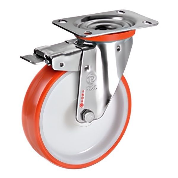 TELLURE ROTA RUOTA 60 SUPPORTO GIREVOLE CON FRENO INOX