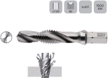 WSG MASCHIO CON PUNTA E SVASATORE IN HSS ATTACCO DA 1/4&quot;