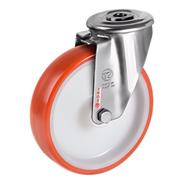 TELLURE ROTA RUOTA 60 SUPPORTO GIREVOLE CON FORO INOX