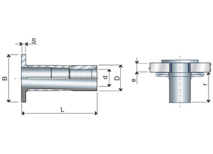 FAR INSERTO FILETTATO IN ACCIAIO A TESTA CILINDRICA ICT