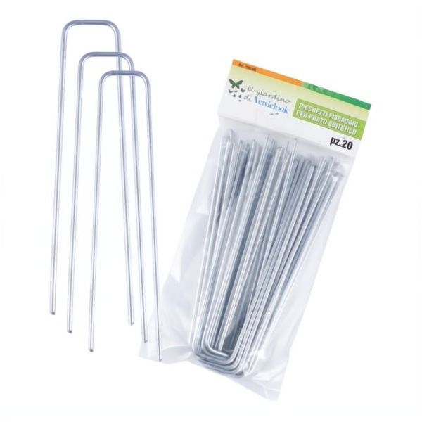 VERDELOOK PICCHETTI FERMAPRATO IN METALLO AD &quot;U&quot; IN BLISTER DA PZ.20