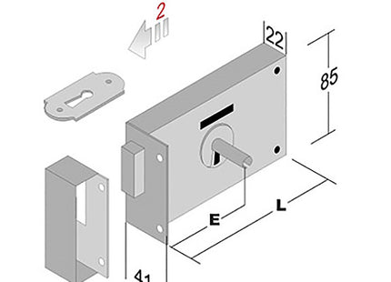 BONAITI SERRATURA DA APPLICARE PER PORTONCINO ART.176