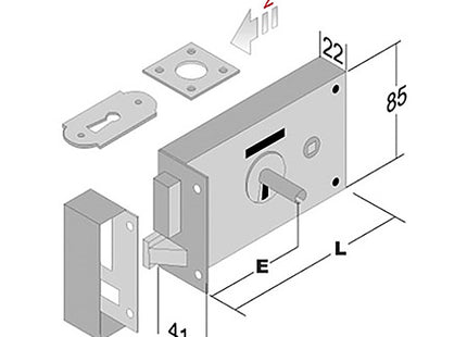 BONAITI SERRATURA DA APPLICARE PER PORTONCINO ART.177