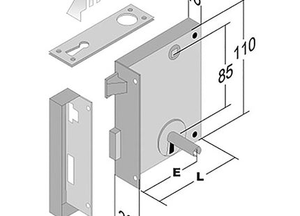 BONAITI SERRATURA DA APPLICARE PER PORTONCINO ART.185
