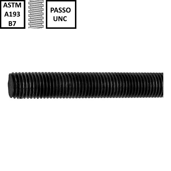 BARRA FILETTATA FERRO ASTM A193 B7 GREZZA POLLICI UNC DIN 976