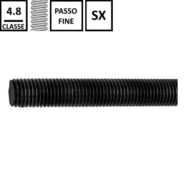 BARRA FILETTATA FERRO CL. 4.8 GREZZA PASSO FINE SX DIN 976