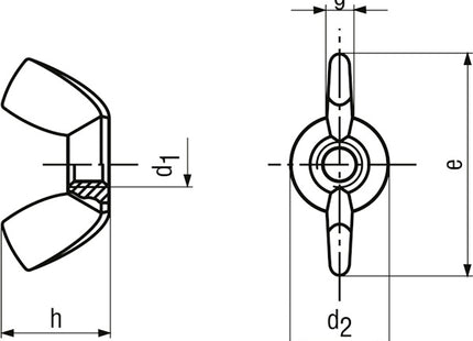 DADO AD ALETTE ZINCATO BIANCO UNI 5448-A