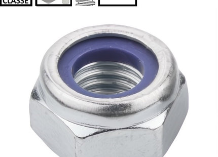 DADO AUTOBLOCCANTE BASSO PASSO FINE CL. 8 Z.BIANCO DIN 985