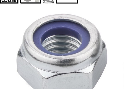 DADO AUTOBLOCCANTE BASSO PASSO GROSSO CL. 8 Z.BIANCO DIN 985