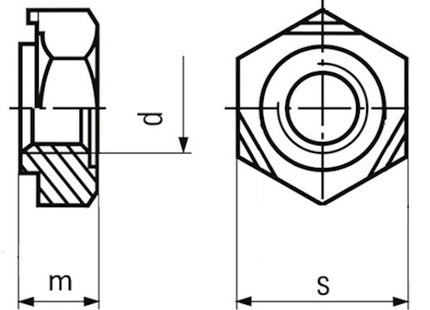 DADO ESAGONALE A SALDARE PASSO GROSSO CL. 8 GREZZO DIN 929