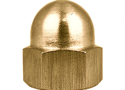 DADO ESAGONALE CIECO CON CALOTTA SFERICA ALTA IN OTTONE DIN 1587