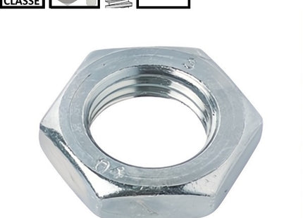 DADO ESAGONALE BASSO PASSO GROSSO CL.04 Z.BIANCO UNI 5589 DIN 936