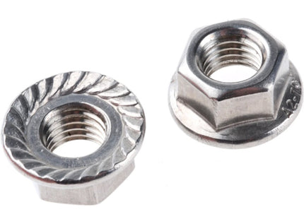 DADO ESAGONALE CON FLANGIA ZIGRINATA INOX A2 DIN 6923