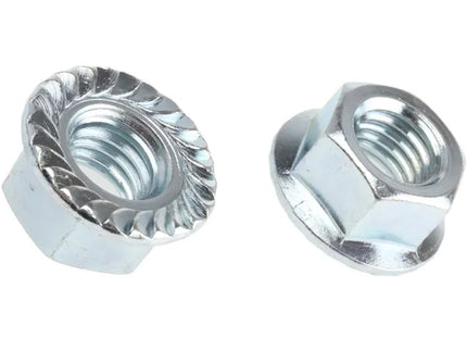 DADO ESAGONALE CON FLANGIA ZIGRINATA CL. 8 Z.BIANCO DIN 6923