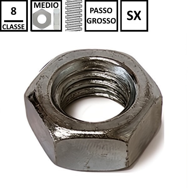 DADO ESAGONALE MEDIO PASSO GROSSO SX CL. 8 GREZZO UNI 5588