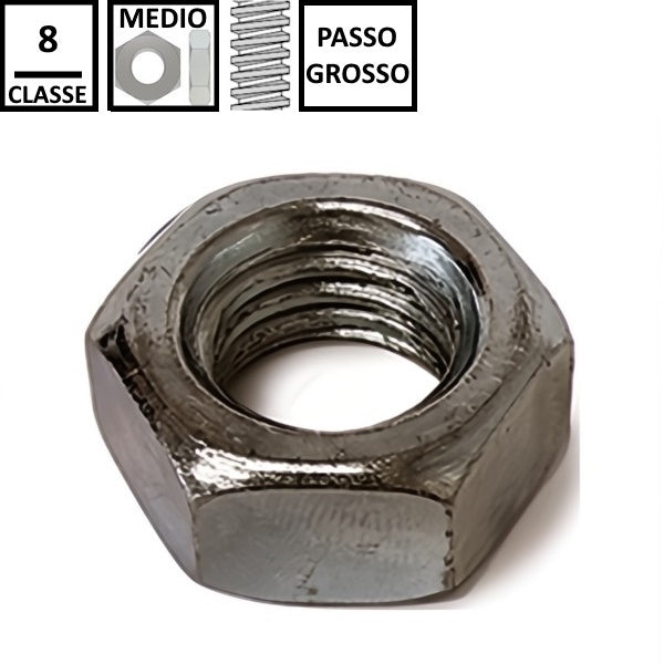 DADO ESAGONALE MEDIO PASSO GROSSO CL. 8 GREZZO UNI 5588
