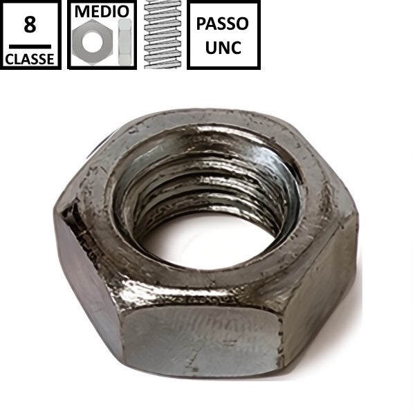 DADO ESAGONALE MEDIO A POLLICI UNC CL. 8 GREZZO DIN 934