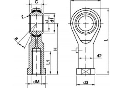 TERMINALE SFERICO DIN ISO 12240-4 SERIE K FILETTATO FEMMINA