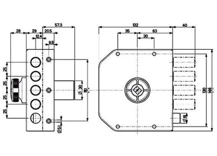 MOTTURA SERRATURA APPLICARE C10 LATERALE ENTRATA MM63 ART.30.611