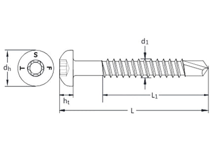 TECFI VITE AUTOPERFORANTE TC TX ZINCATA BIANCA ART. RK01