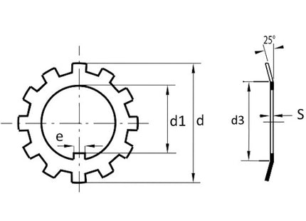 ROSETTA DI SICUREZZA DIN 5406 GREZZA TIPO MB