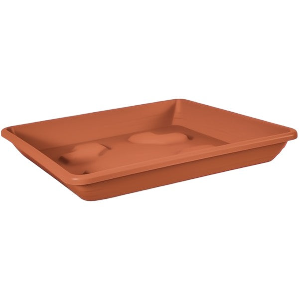VECA SOTTOVASO QUADRATO IN PLASTICA COLORE TERRACOTTA CM 20