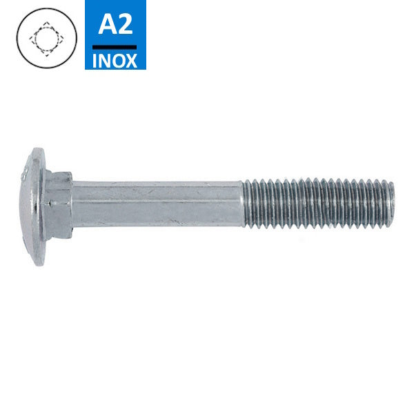 BULLONE A TESTA TONDA QUADRO SOTTOTESTA UNI 5732 INOX A2