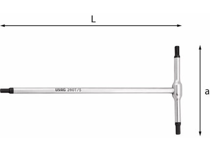 USAG  280T CHIAVE A T CON 3 ESTREMITA&apos; MASCHIO ESAGONALE