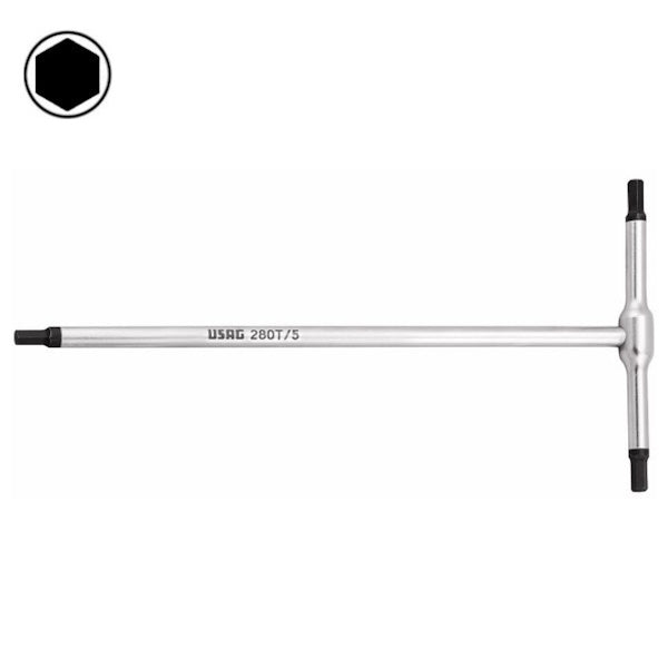 USAG  280T CHIAVE A T CON 3 ESTREMITA&apos; MASCHIO ESAGONALE