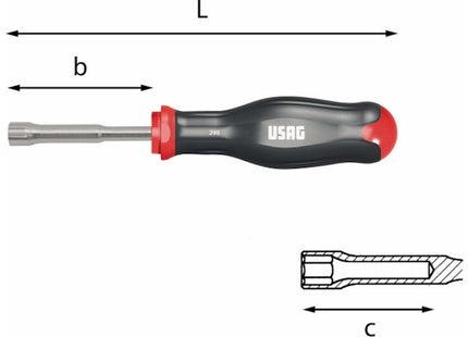 USAG  298 CHIAVE A BUSSOLA ESAGONALE CON IMPUGNATURA