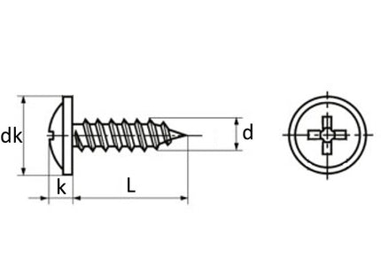 VITE AUTOFILETTANTE TESTA FUNGO FLANGIATA Z.BIANCA DIN 968