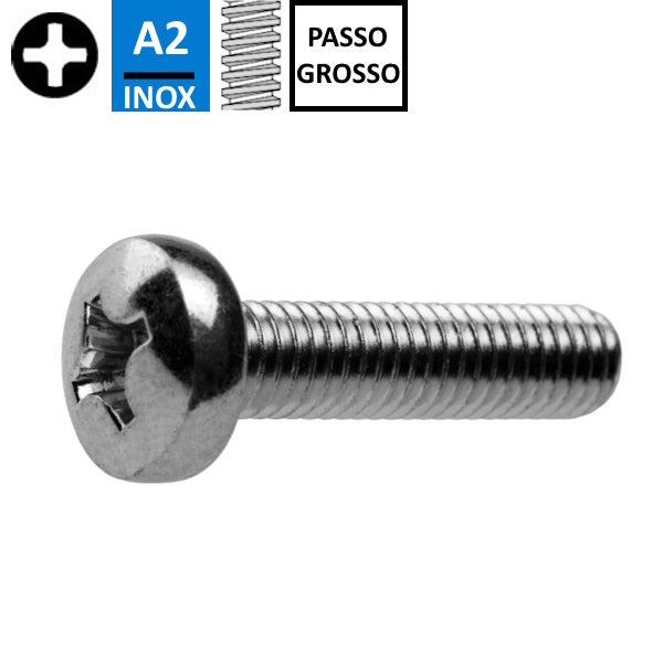 VITE TC PH IN ACCIAIO INOX A2 UNI 7687