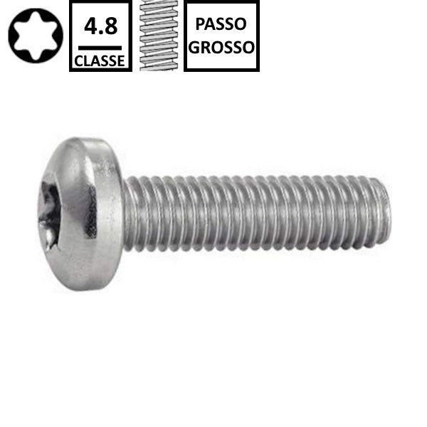 VITE TC TORX CLASSE 4.8 ZINCATA BIANCA UNI 7687