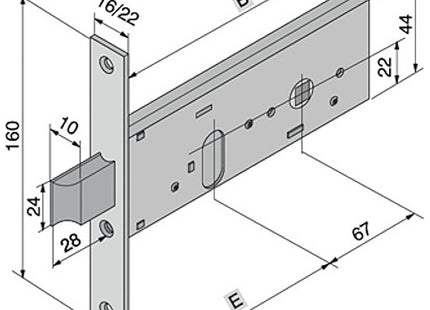 WELKA SERRATURA INFILARE PER FASCIA 2 MANDATE AMBIDESTRA