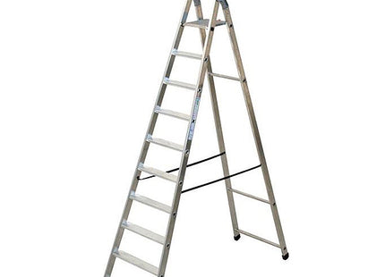 FACAL SCALA QUADRA DOPPIA CON PEDANA IN ALLUMINIO