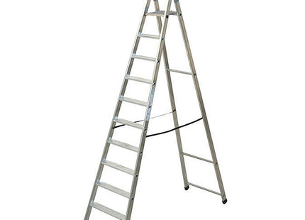 FACAL SCALA QUADRA DOPPIA CON PEDANA IN ALLUMINIO