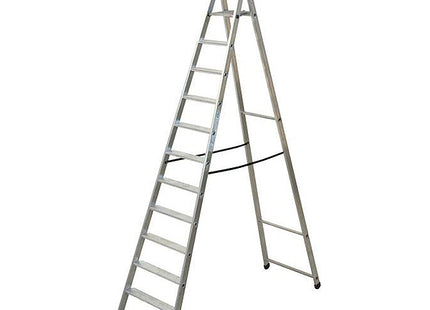 FACAL SCALA QUADRA DOPPIA CON PEDANA IN ALLUMINIO