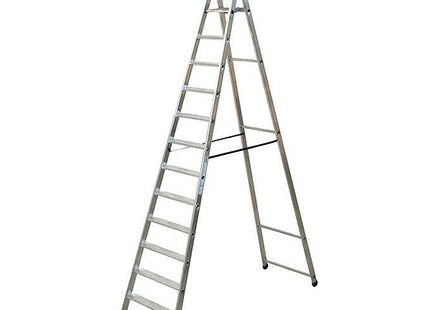 FACAL SCALA QUADRA DOPPIA CON PEDANA IN ALLUMINIO