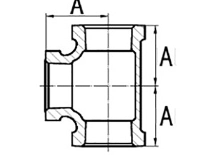 GT COMIS ART1224 RACCORDO TEE IN GHISA A 90° F/F/F