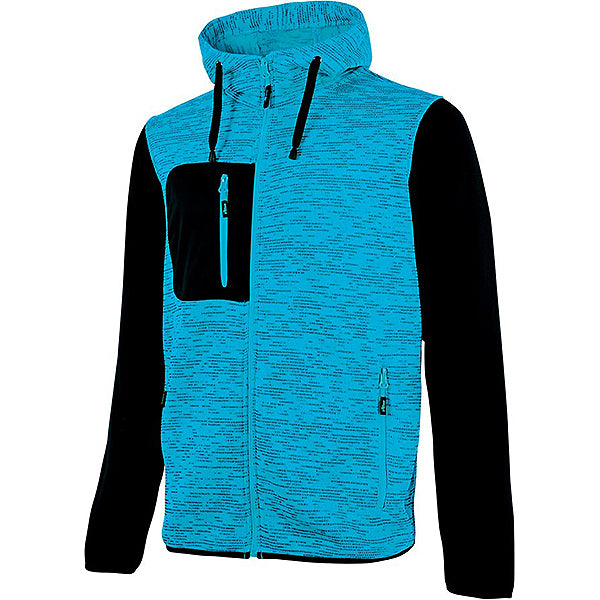 U-POWER FELPA CON CAPPUCCIO RAINBOW COLORE CIANO FLUO